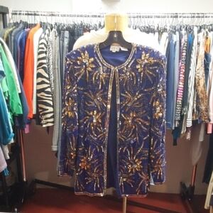Embellished Blue and Gold Jacket